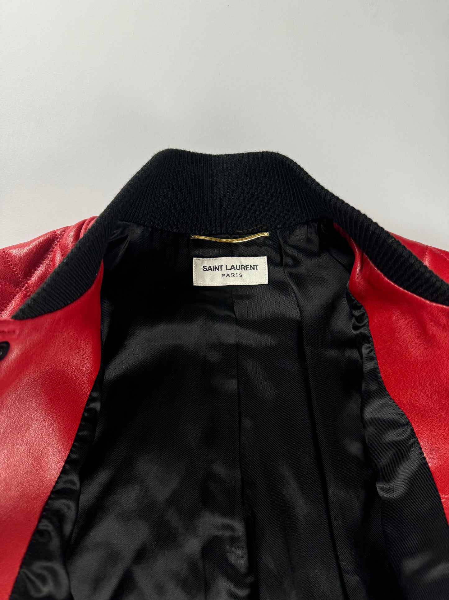 Saint Laurent Sample Quilted Baroque Damier Varsity Bomber Jacket SS 2018 - S
