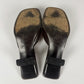 Prada Leather Floral Embellishment Square Toe Heel Mules 1990s - 38 IT/39 EU