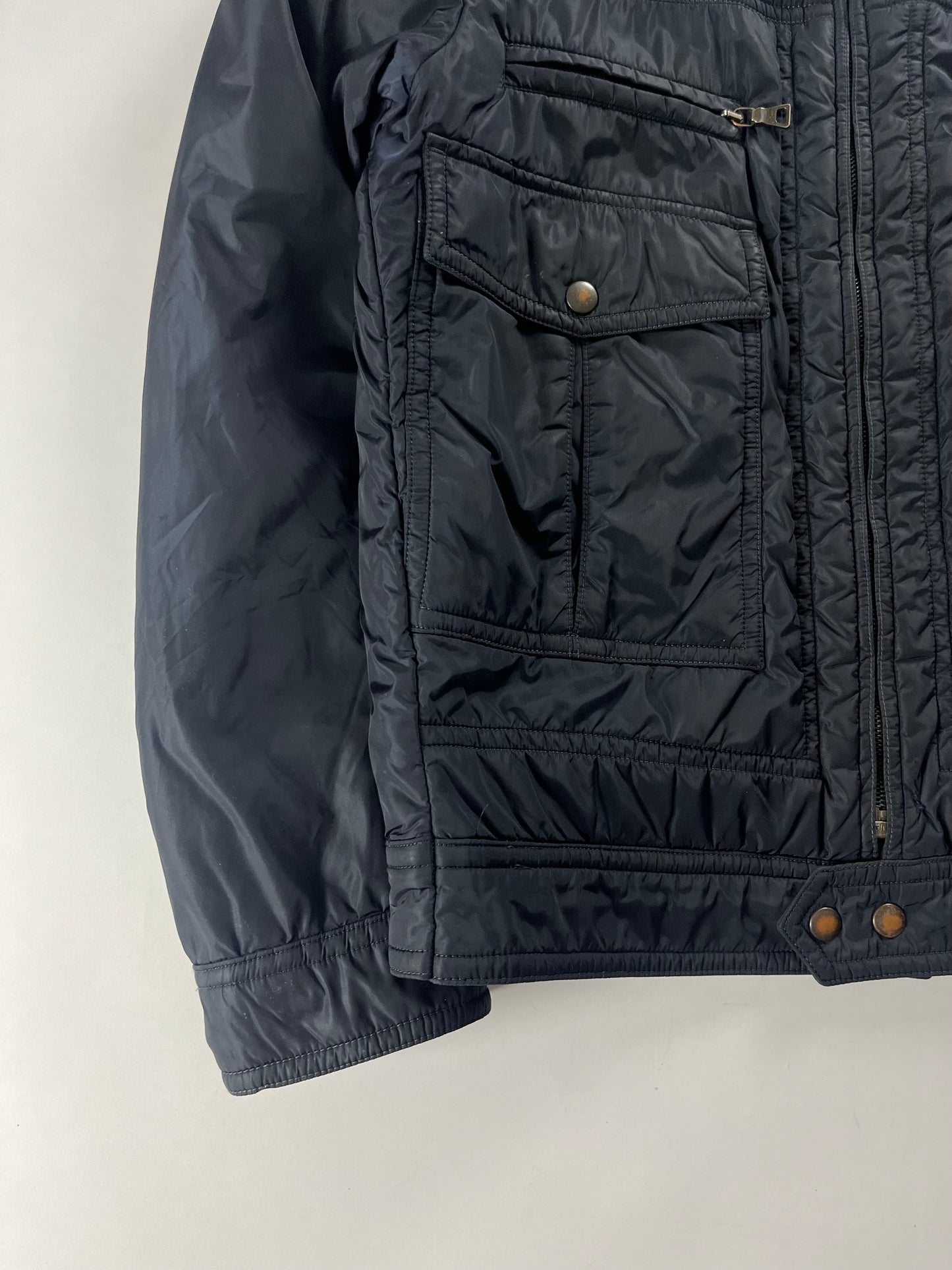 Prada Double Pocket Navy Nylon Work Jacket - L