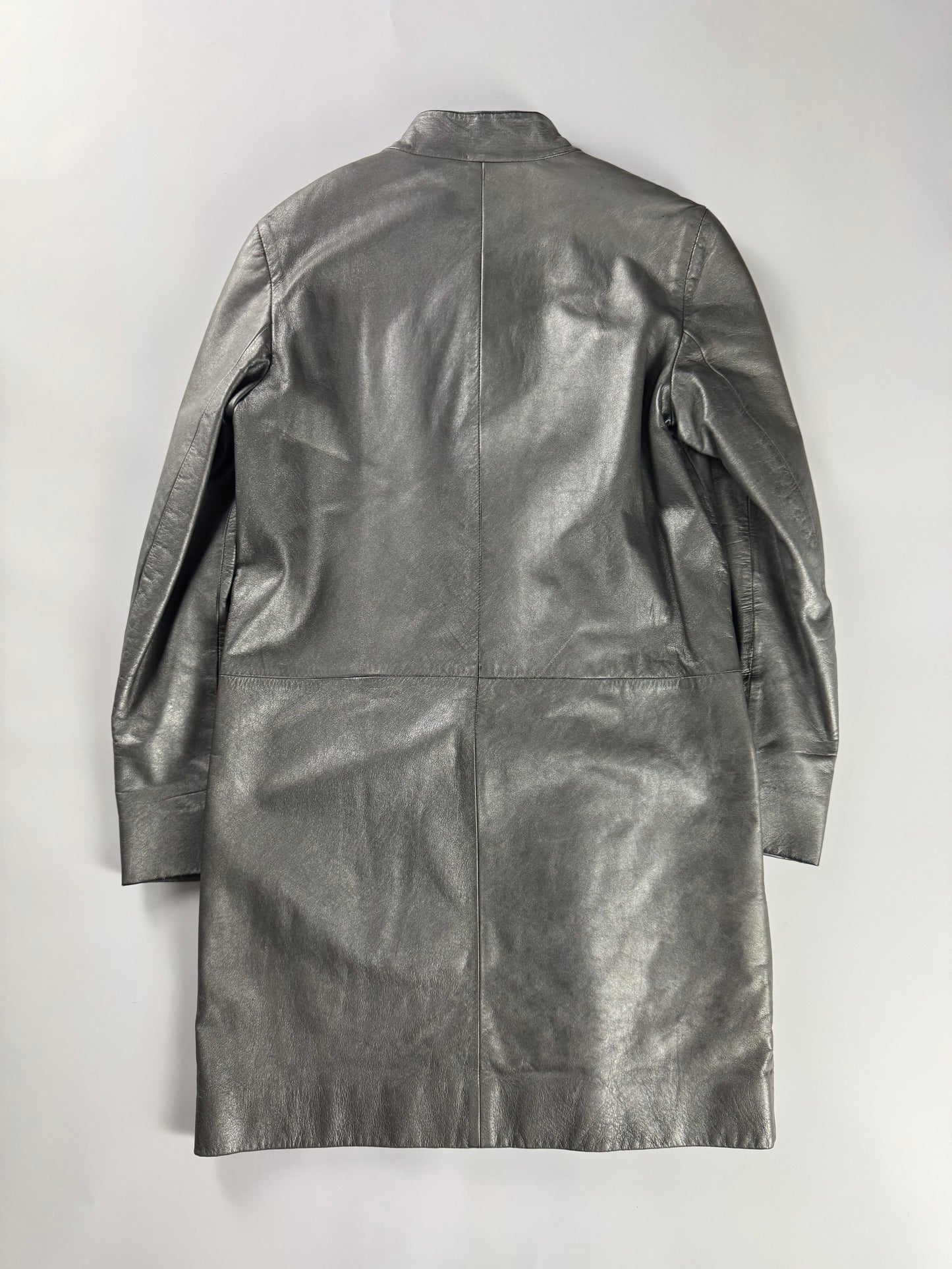 Miu Miu Metallic Leather Double Zip Coat FW 1999 - S
