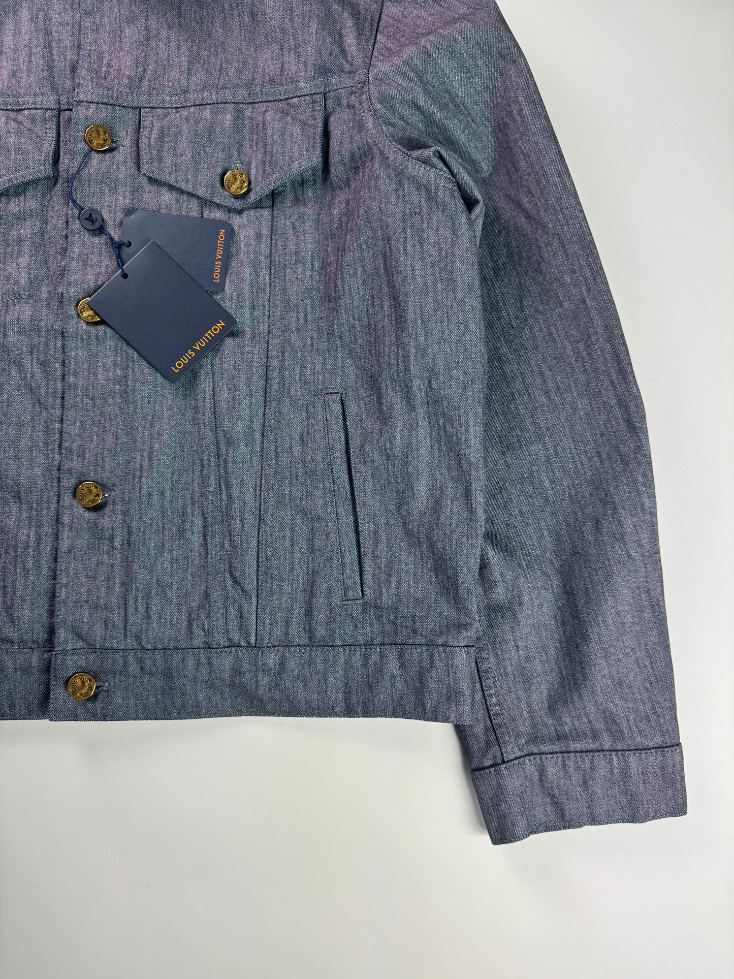 Louis Vuitton Virgil Abloh Indigo Raw Iridescent Denim Jacket FW 2021 - XL