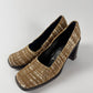 Prada Tweed Striped Print Microfiber Heel Pumps SS 1996 - 40 IT/41 EU