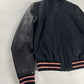 Lanvin Full Zip Leather Sleeve Bomber Jacket - M