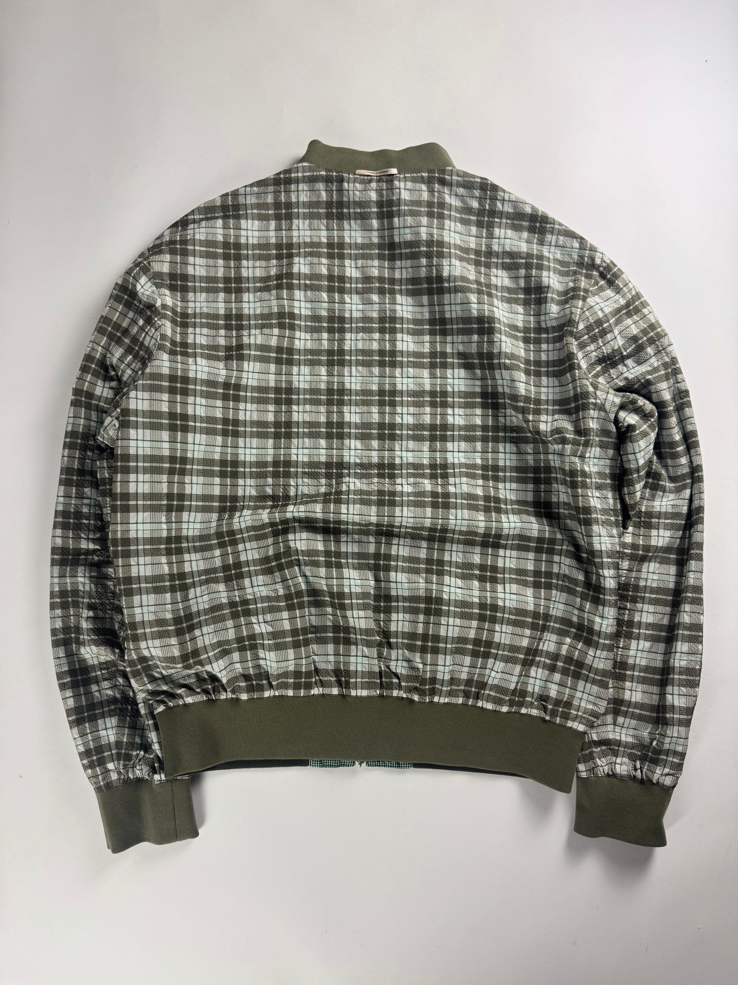 Hermès Sample Green Plaid Check Bomber Jacket SS 2020 - L