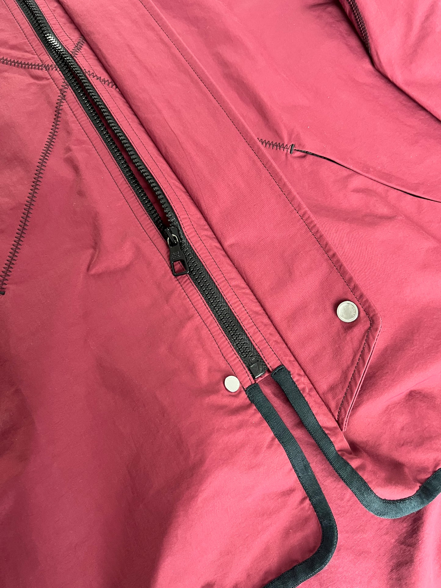 Louis Vuitton Sample Adjustable Collar Strap Burgundy Technical Jacket FW 2019 - L