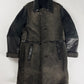 Louis Vuitton Sample Charcoal Shearling Cloude Sleeve Midi Black Collar Leather Tab Pocket Coat FW 2011 - M
