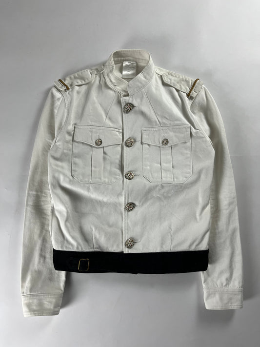 Gucci White Yacht-Club Belted Jacket SS 2015 - S