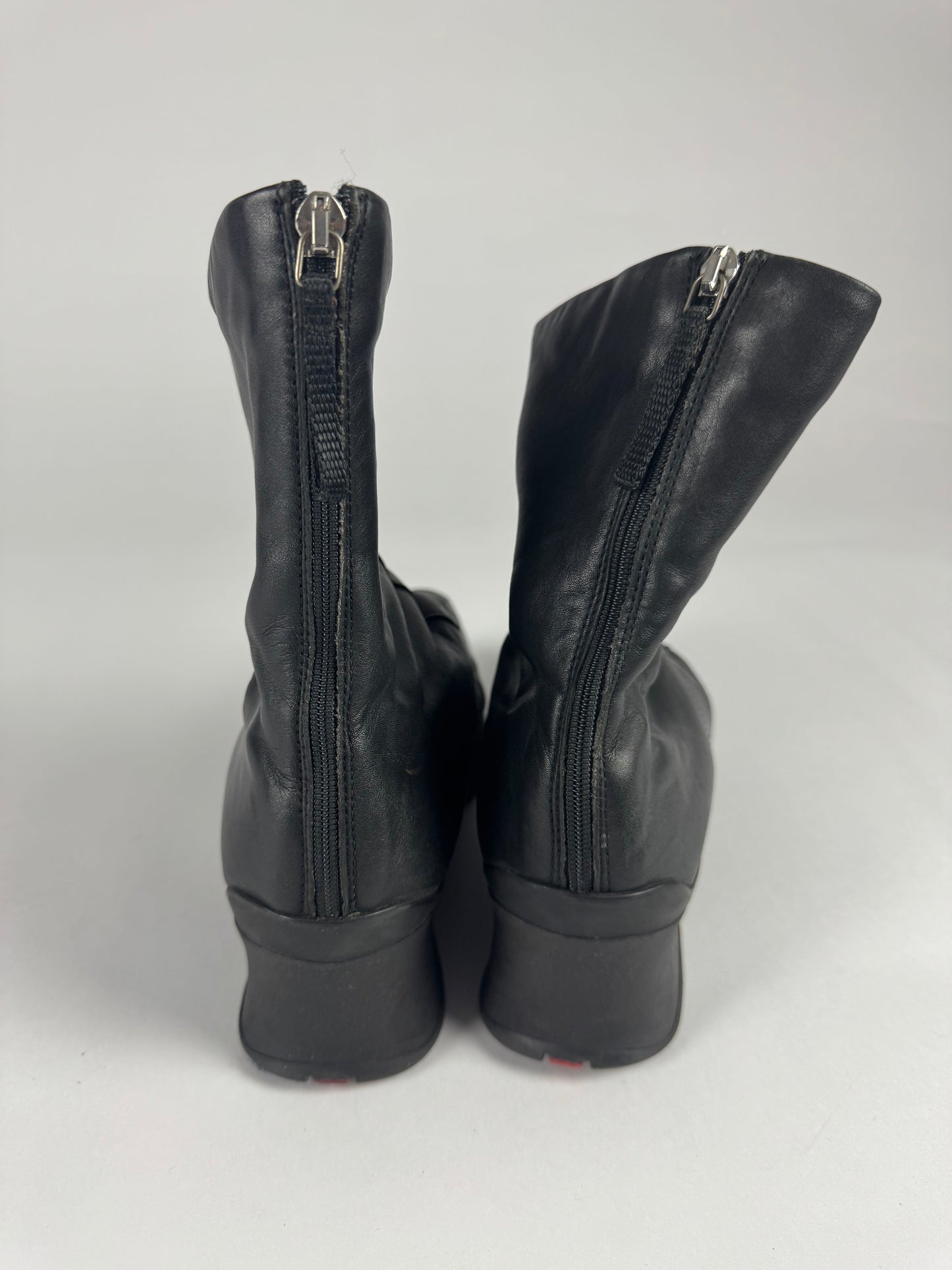 Prada Linea Rossa Aero Leather Platform Mid Boots FW 1999 - 39,5 IT/40,5 EU