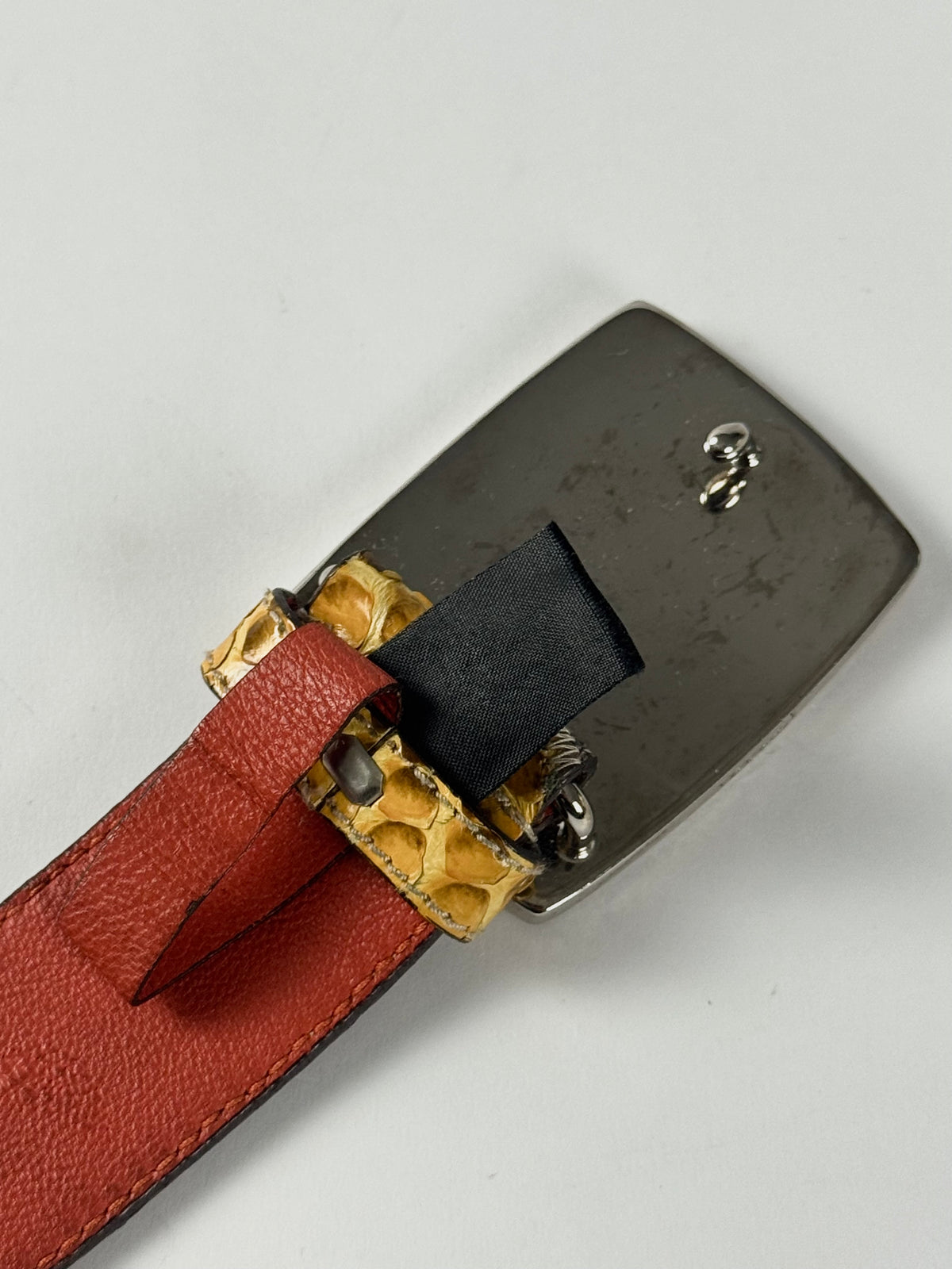 Prada Snakeskin Orange Leather Belt SS 2005 - 80 CM
