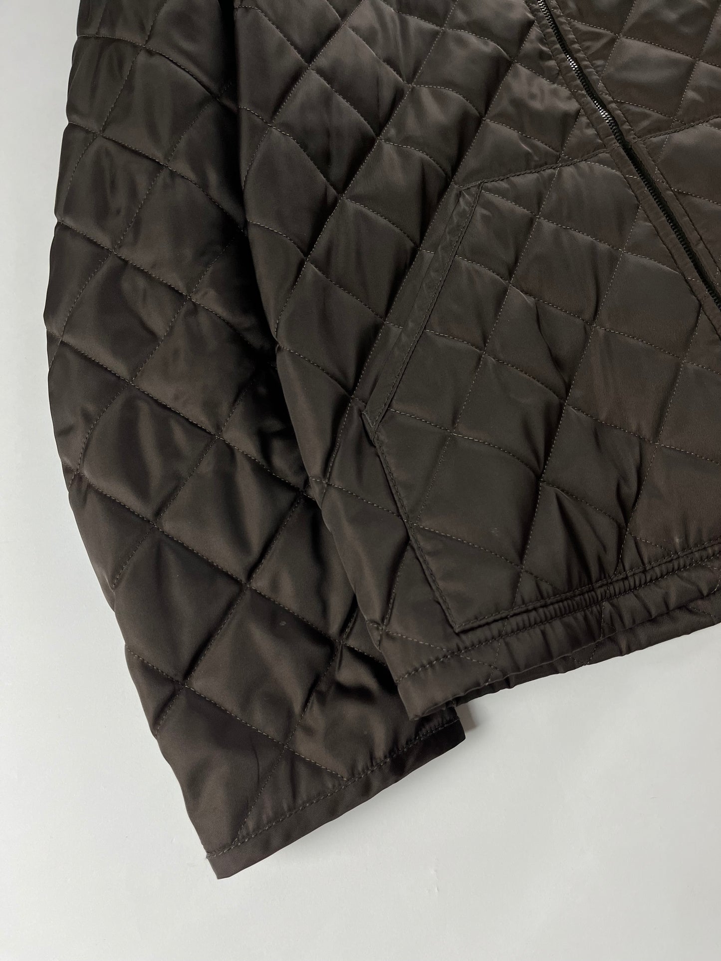 Prada Brown Quilted Hooded Jacket FW 2014 - M