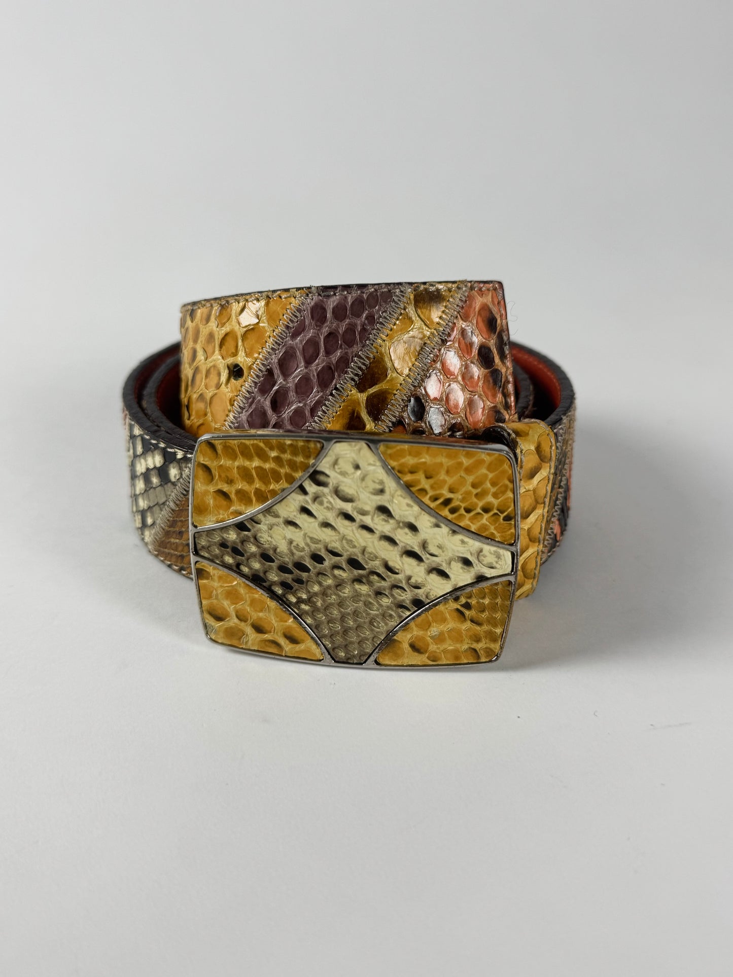 Prada Snakeskin Orange Leather Belt SS 2005 - 80 CM
