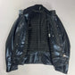 Dior Homme "Lumière Du Nord" Lamé Blue Vampiric Bright Leather Biker Jacket FW 2008 - L
