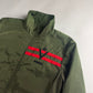 Prada Linea Rossa Side Red Striped Olive Green Nylon Jacket 2000s - M
