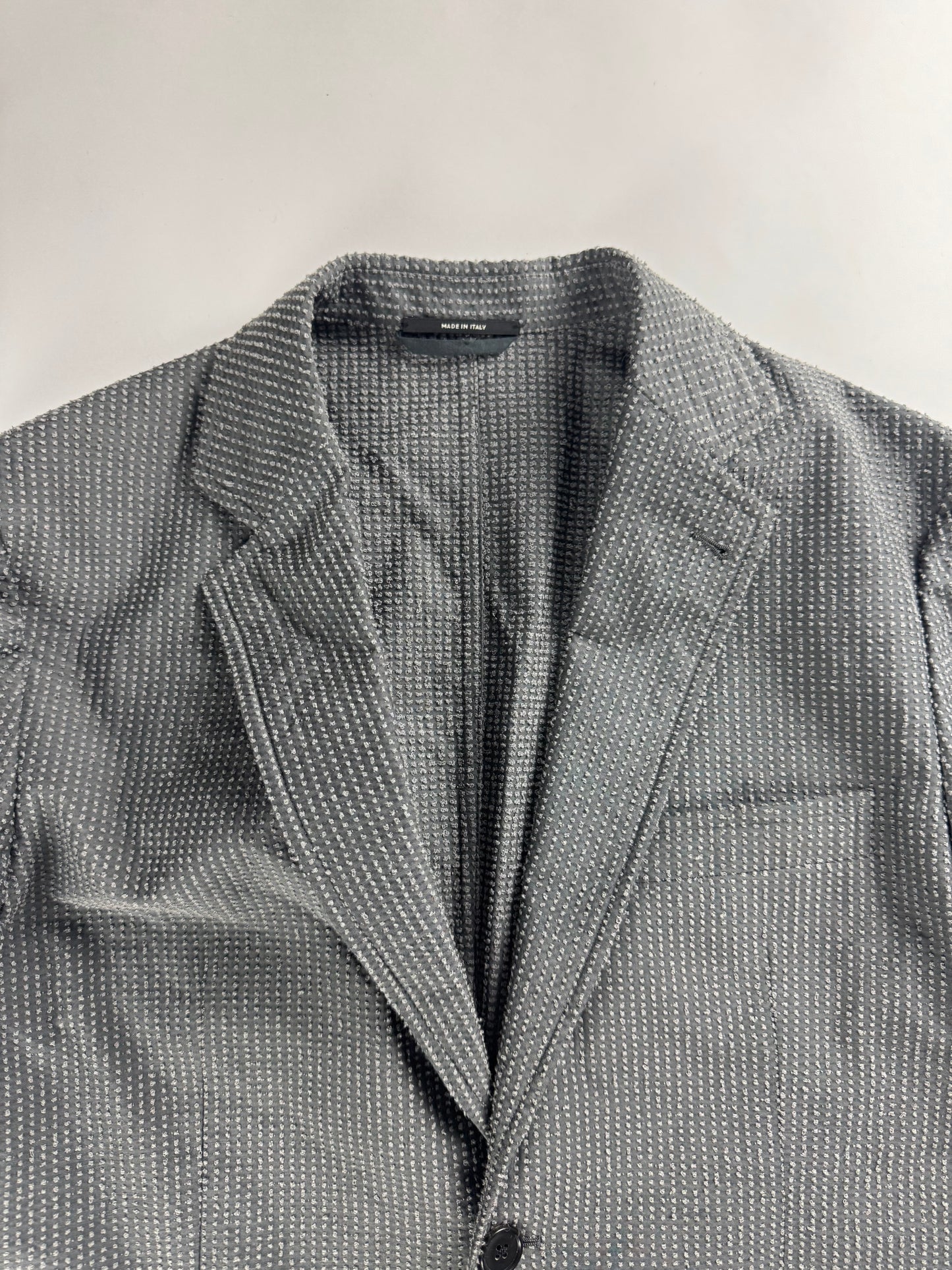 Hermès Sample Grey Textured Cotton Tailored Blazer SS 2015 - M