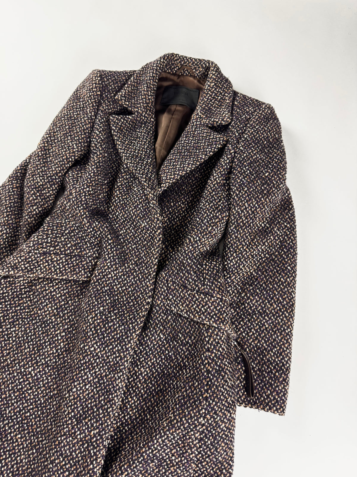 Prada Tweed Tailored Long Coat FW 2000 - XS