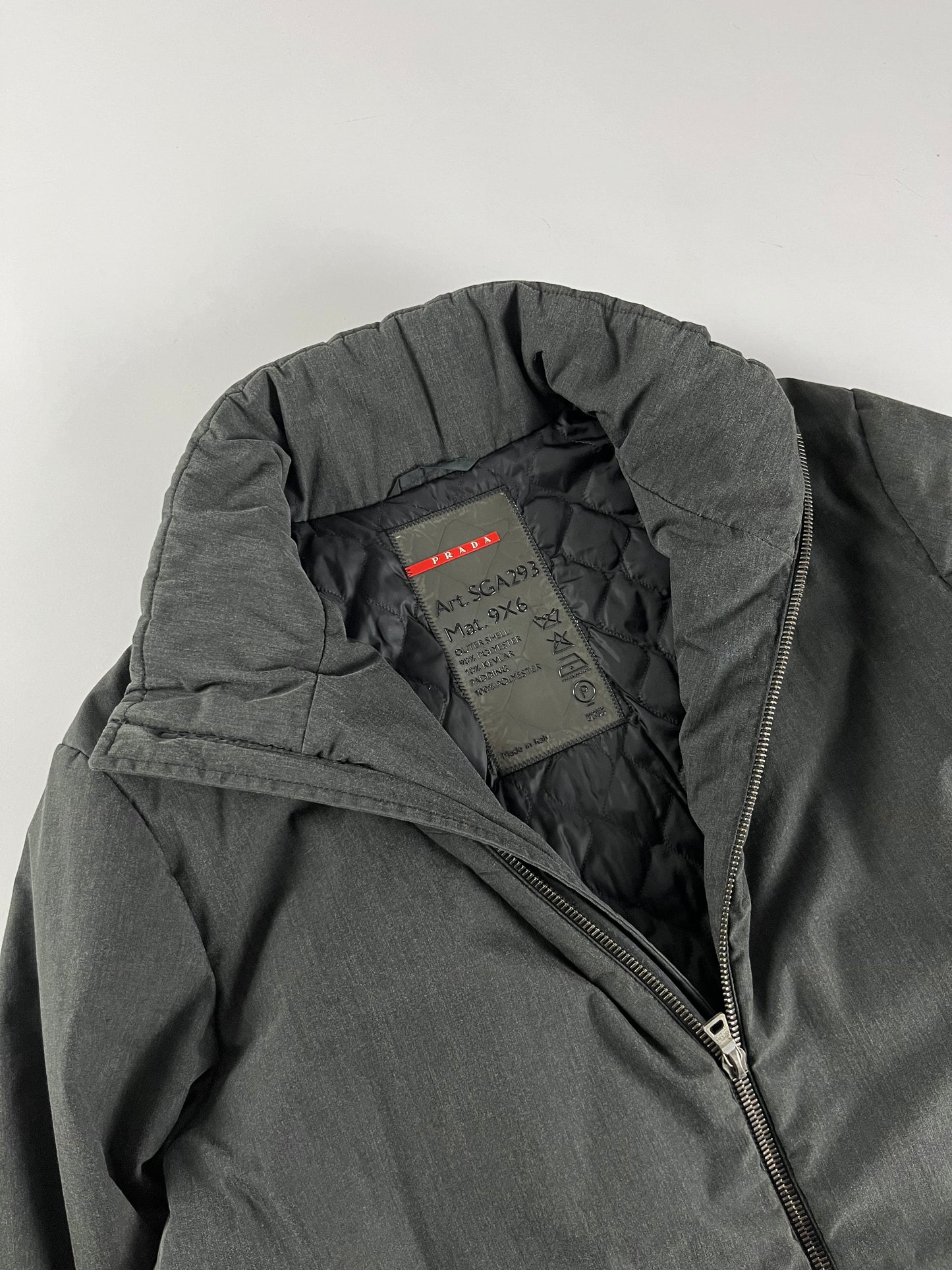 Prada Linea Rossa Smoke Grey Double Zip Jacket 2000s - M