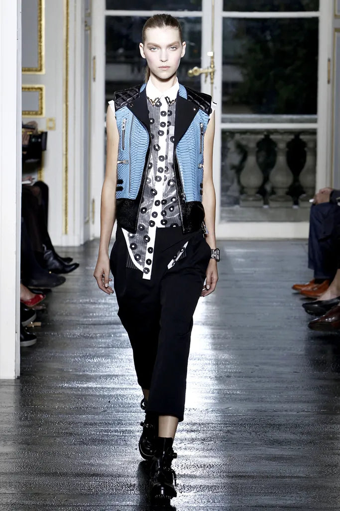 Balenciaga Nicolas Ghesquière Leather Bicolor Quilted Shoulders Vest SS 2011 - S