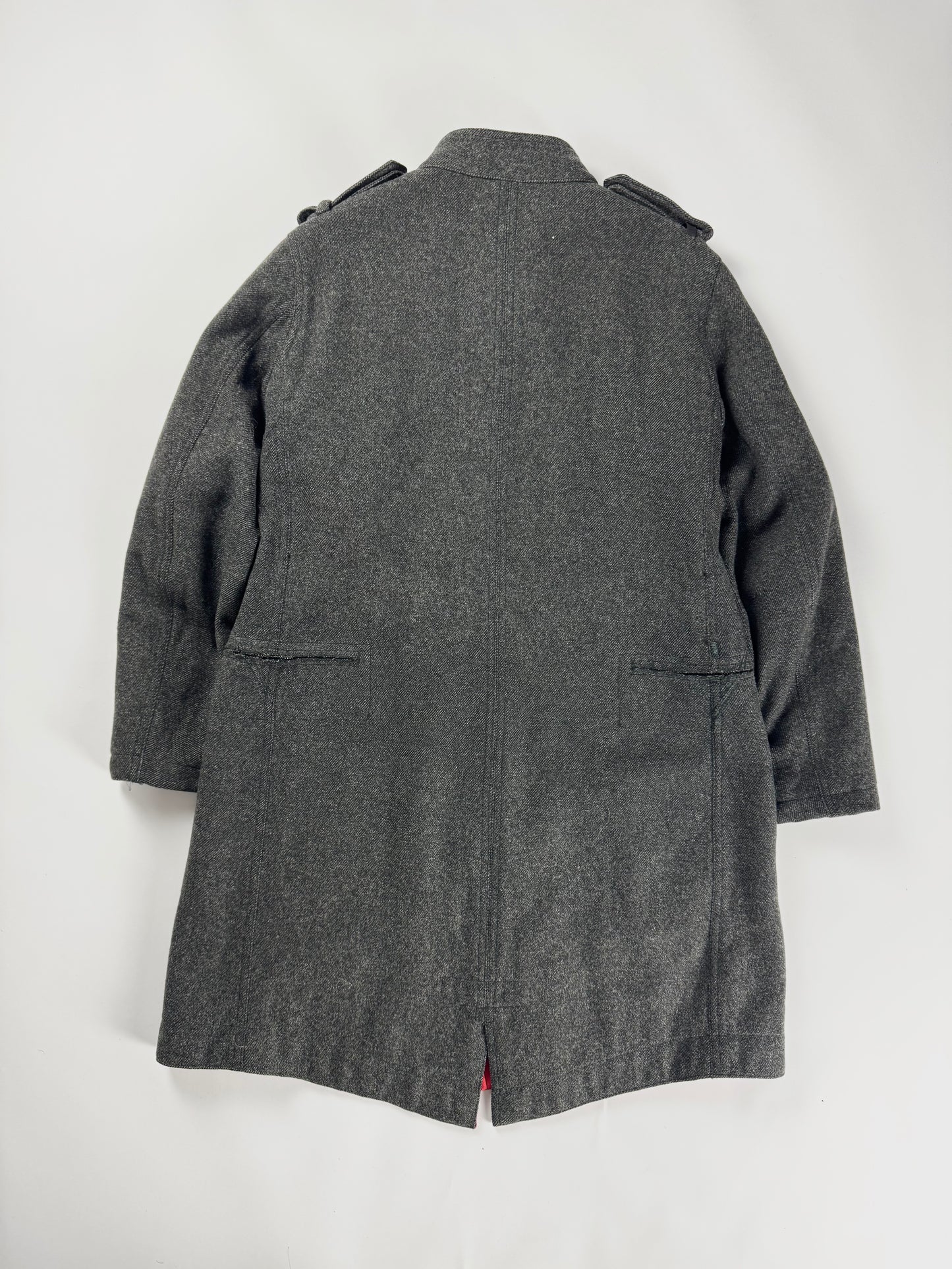 Prada Grey Wool Military Epaulettes Coat FW 1999 - S