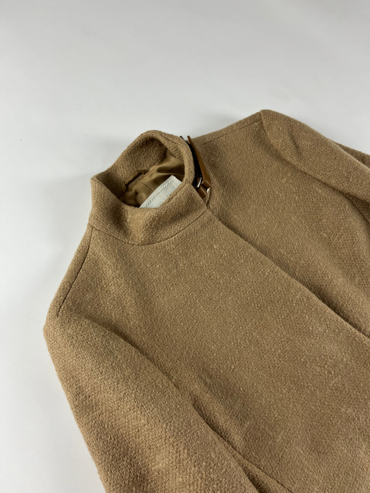 Prada Camel Leather Details Belted Collar Blazer FW 1999 - S