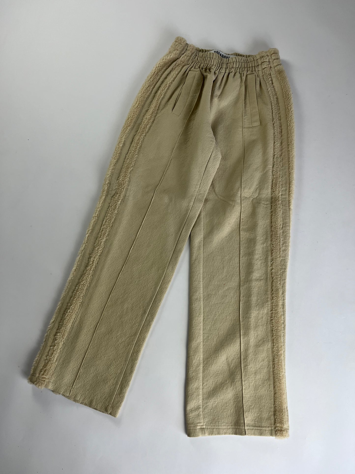 Paradoxe Paris Cream teddy Fur Jogger Pants - M