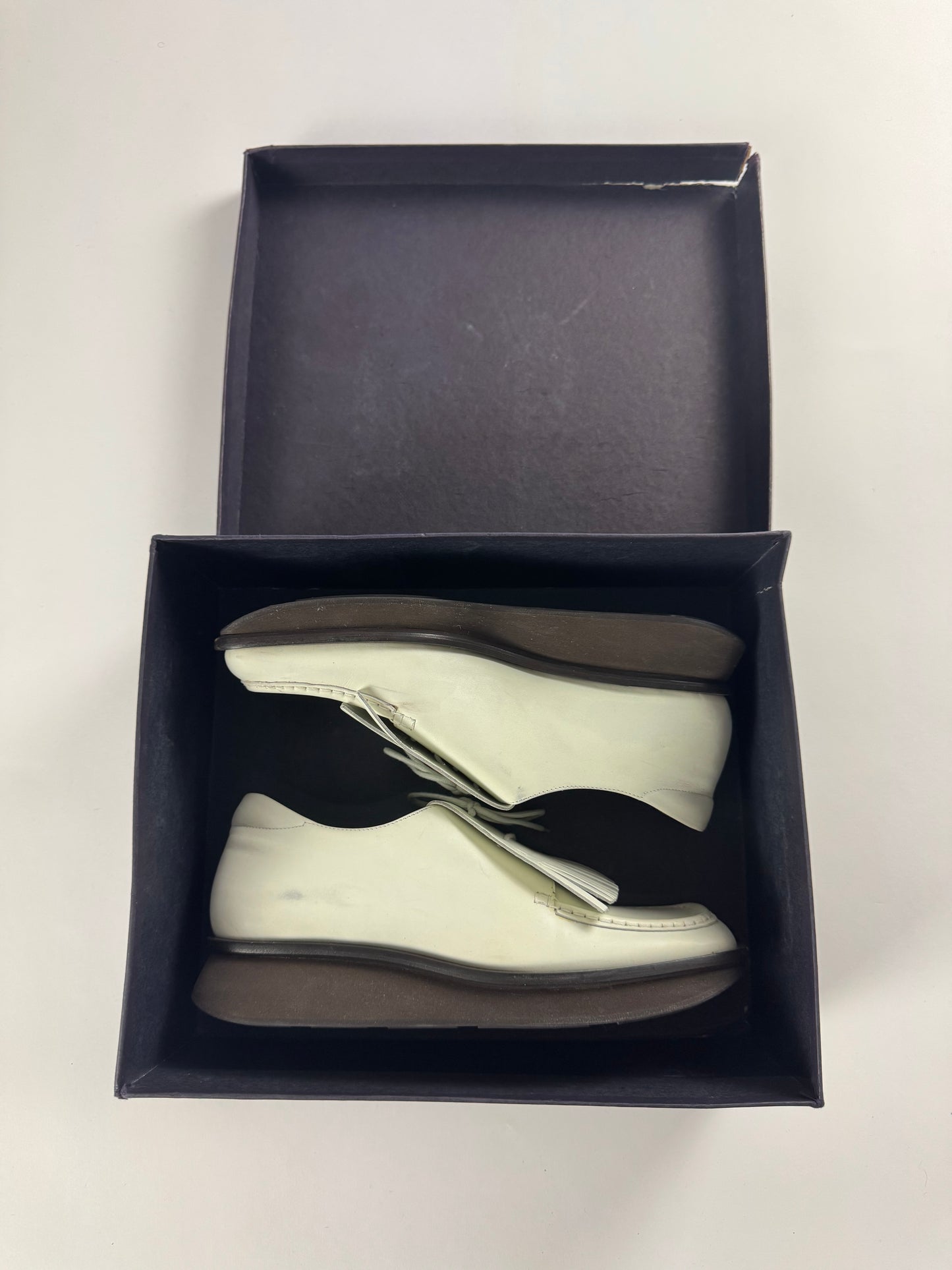 Prada White Platform Loafers Shoes SS 1999 - 38 IT/39 EU