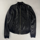 Rick Owens Black Shadow Leather Bomber Jacket 2010s - XL