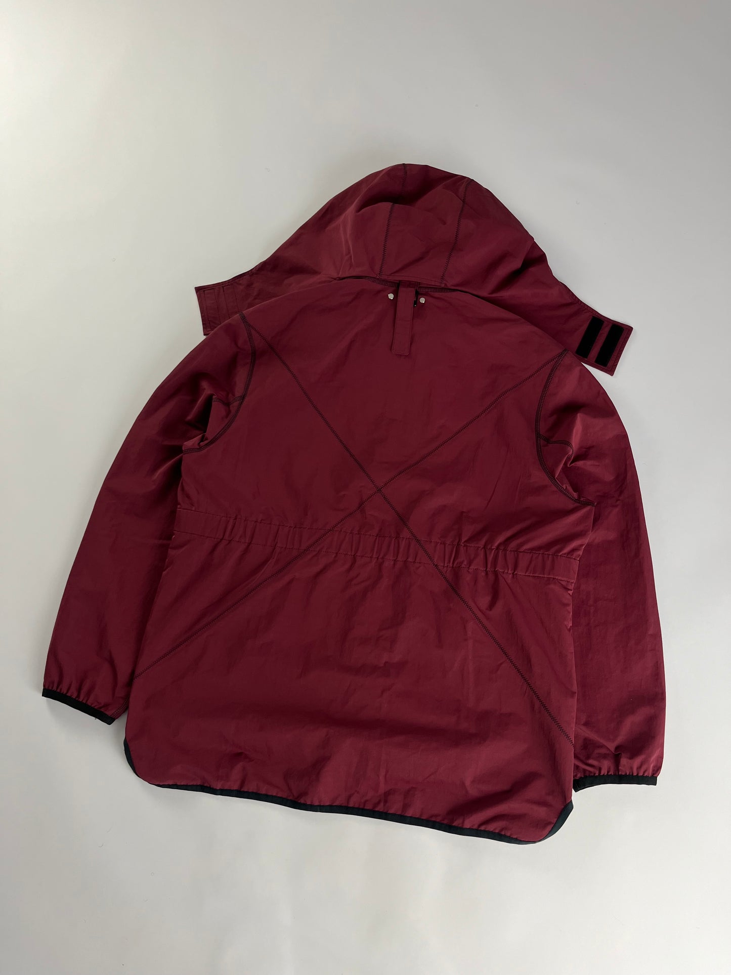 Louis Vuitton Sample Adjustable Collar Strap Burgundy Technical Jacket FW 2019 - L