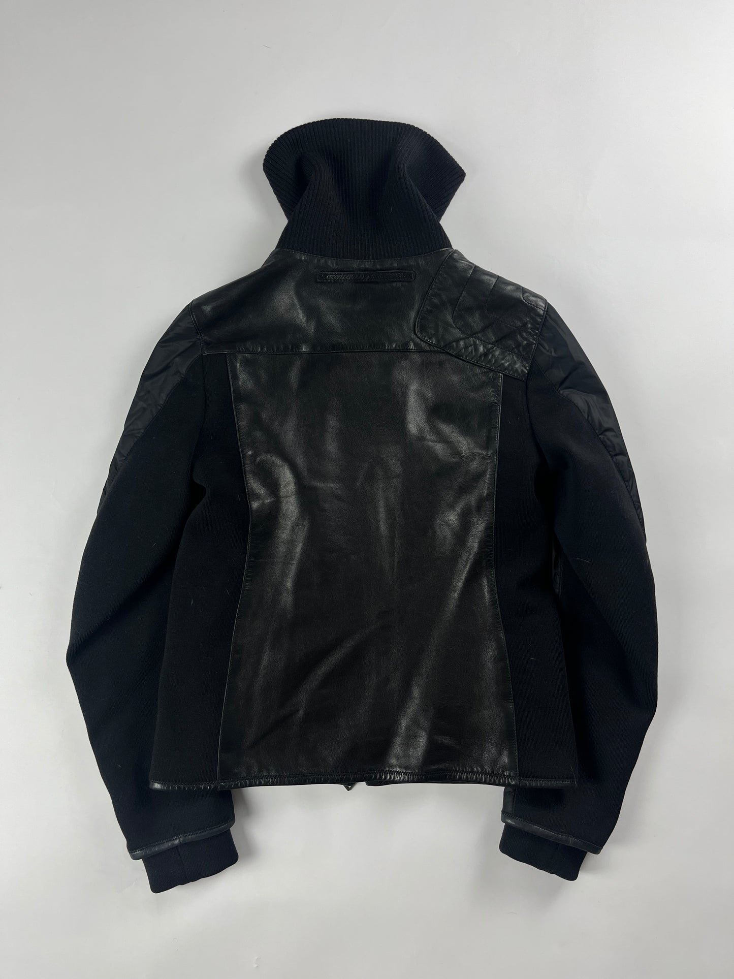 Prada Wool Leather Turtleneck Jacket - S