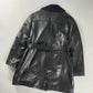 Prada Inside Fur Double Breasted Belted Leather Coat FW 1996 - S