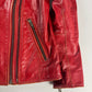 Prada Red Leather Perfecto Asymmetrical Moto Jacket - XS