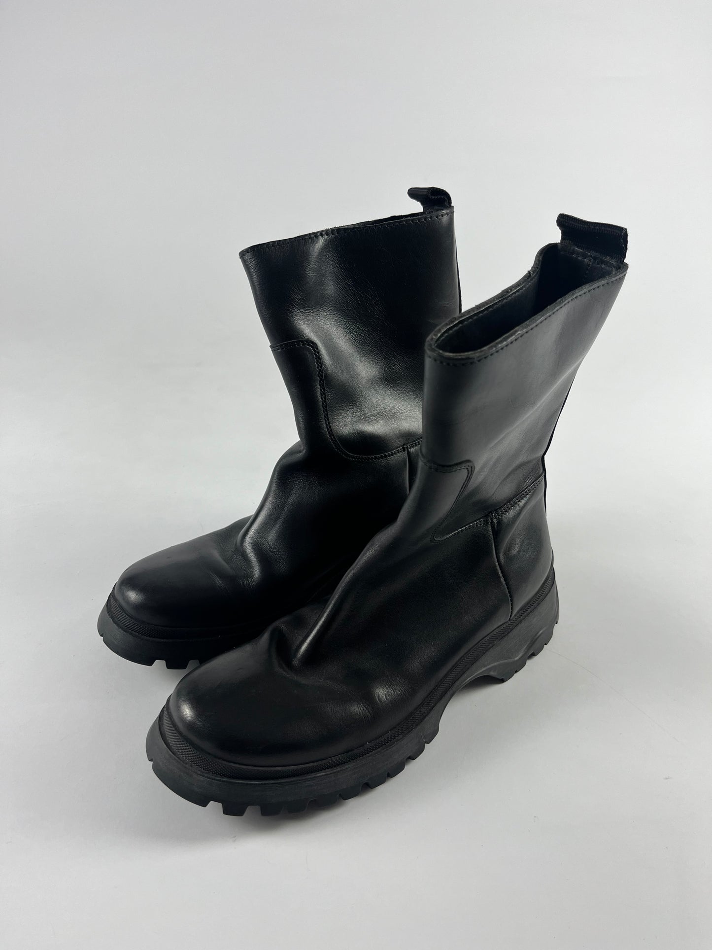 Prada Premium Leather Combats Boots FW 2003 - 38 IT/39 EU