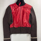 Prada Wool Hybrid Red Leather Patch Turtleneck Jacket SS 2000 - S