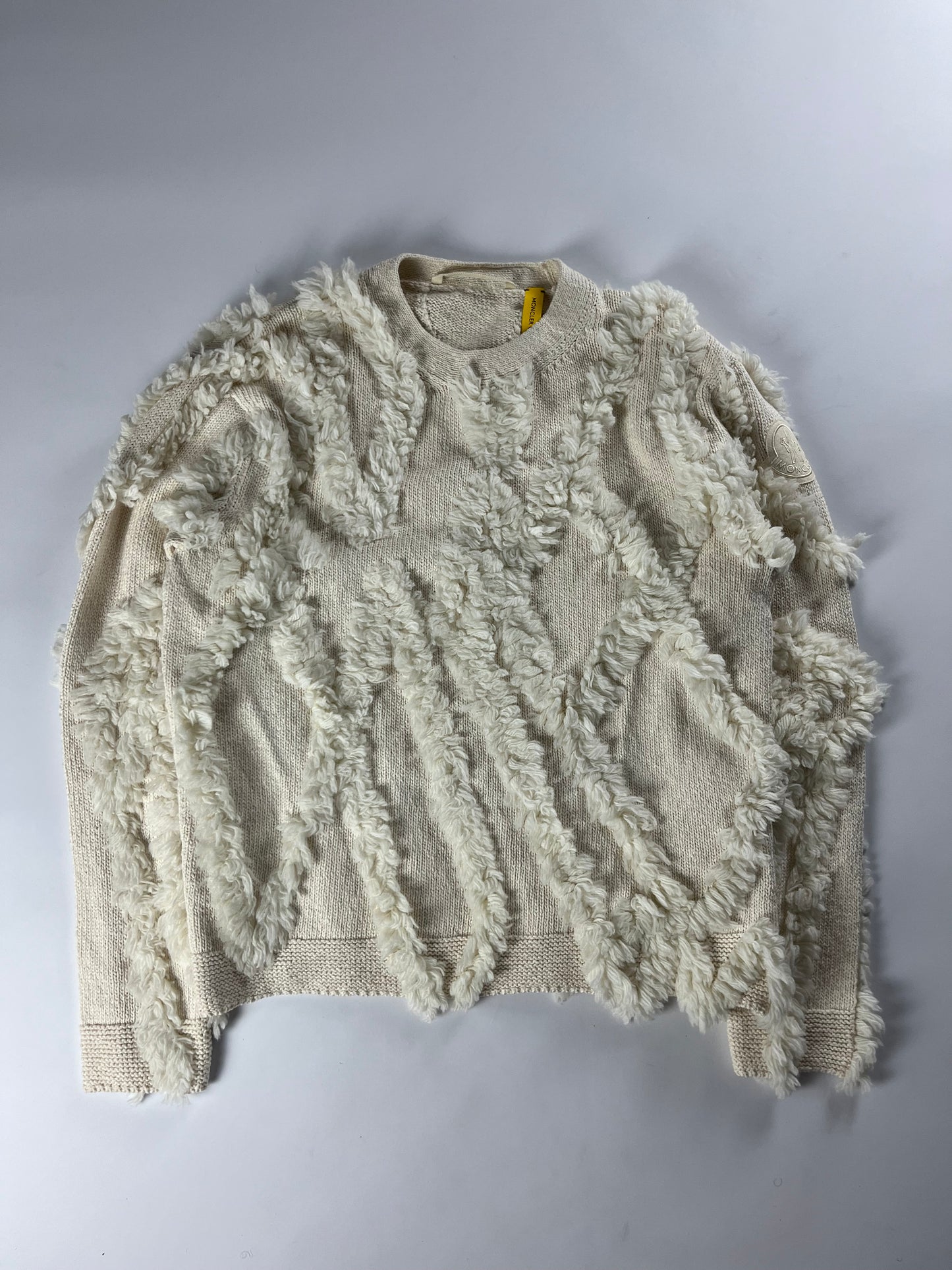 Moncler Genius Oversize Cream Fur Sweater - M