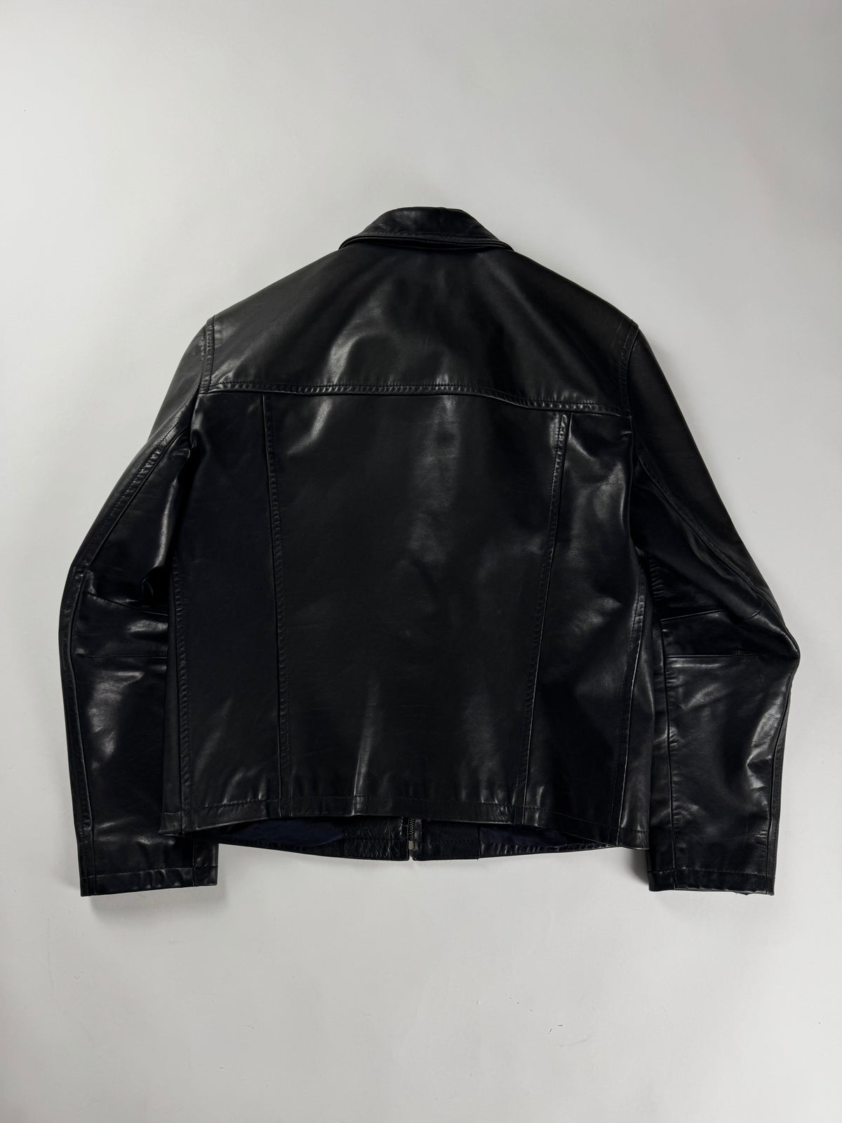 Prada Black Minimalist Perfect Tailored Leather Jacket FW 1996 - M