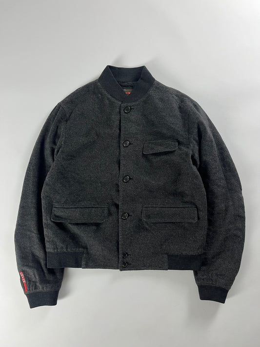 Prada Linea Rossa Grey Wool Bomber Jacket FW 2009 - M