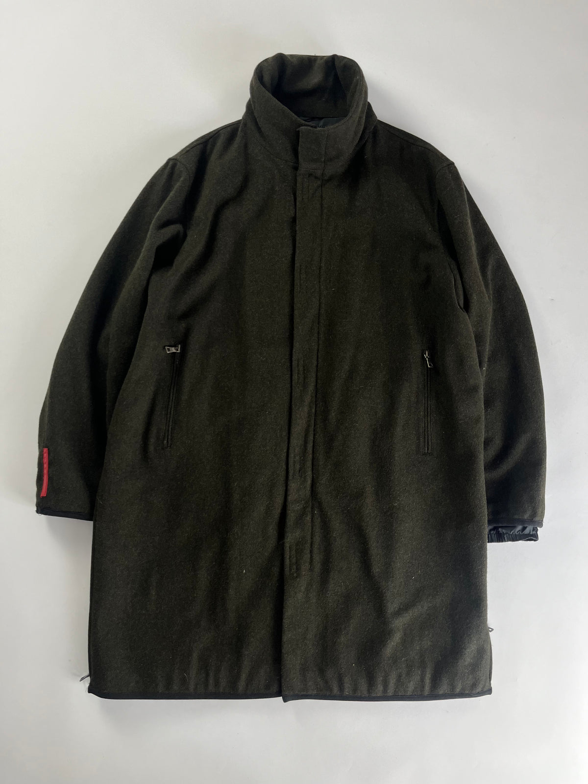 Prada Linea Rossa Dark Wool Coat FW 1999 - XL