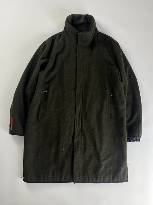 Prada Linea Rossa Dark Wool Coat FW 1999 - XL