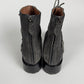 Alaïa Grey Suede Gunmetal Eyelets Asymmetrical Lace Up Lug Sole Back Zip Combat Boots 2010s - 40,5 EU