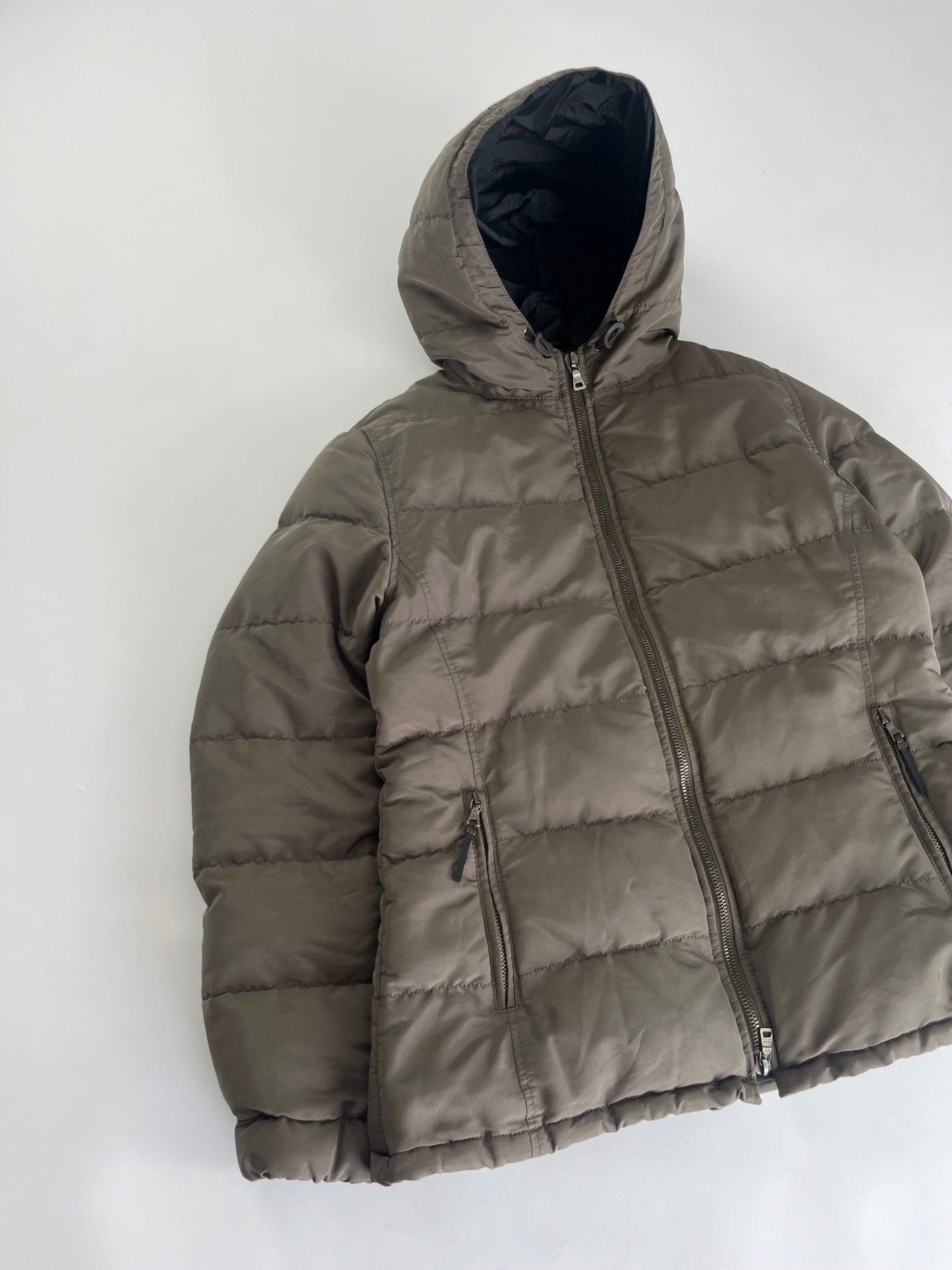 Prada Sand Nylon Puffer Jacket 2000s - M