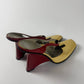 Prada Patent Beige Red Many Jane Wedges Heel Pumps FW 1998 - 40 IT/40,5 EU