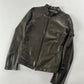 Prada Brown Leather Biker Jacket 2000s - XS