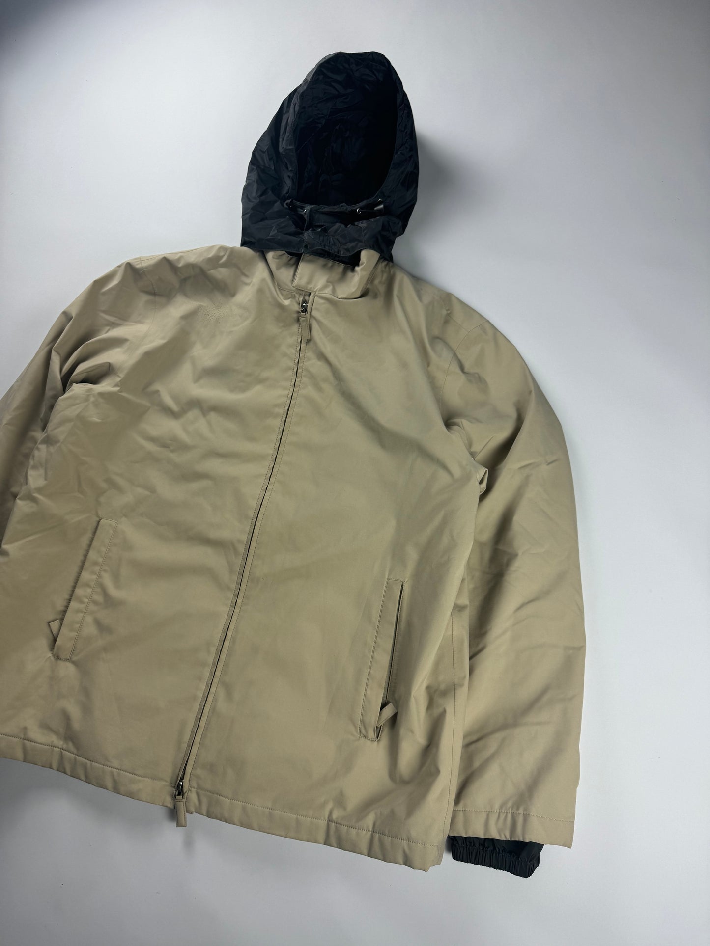 Prada Linea Rossa Cream Convertible Technical Hooded Jacket SS 2000 - XL