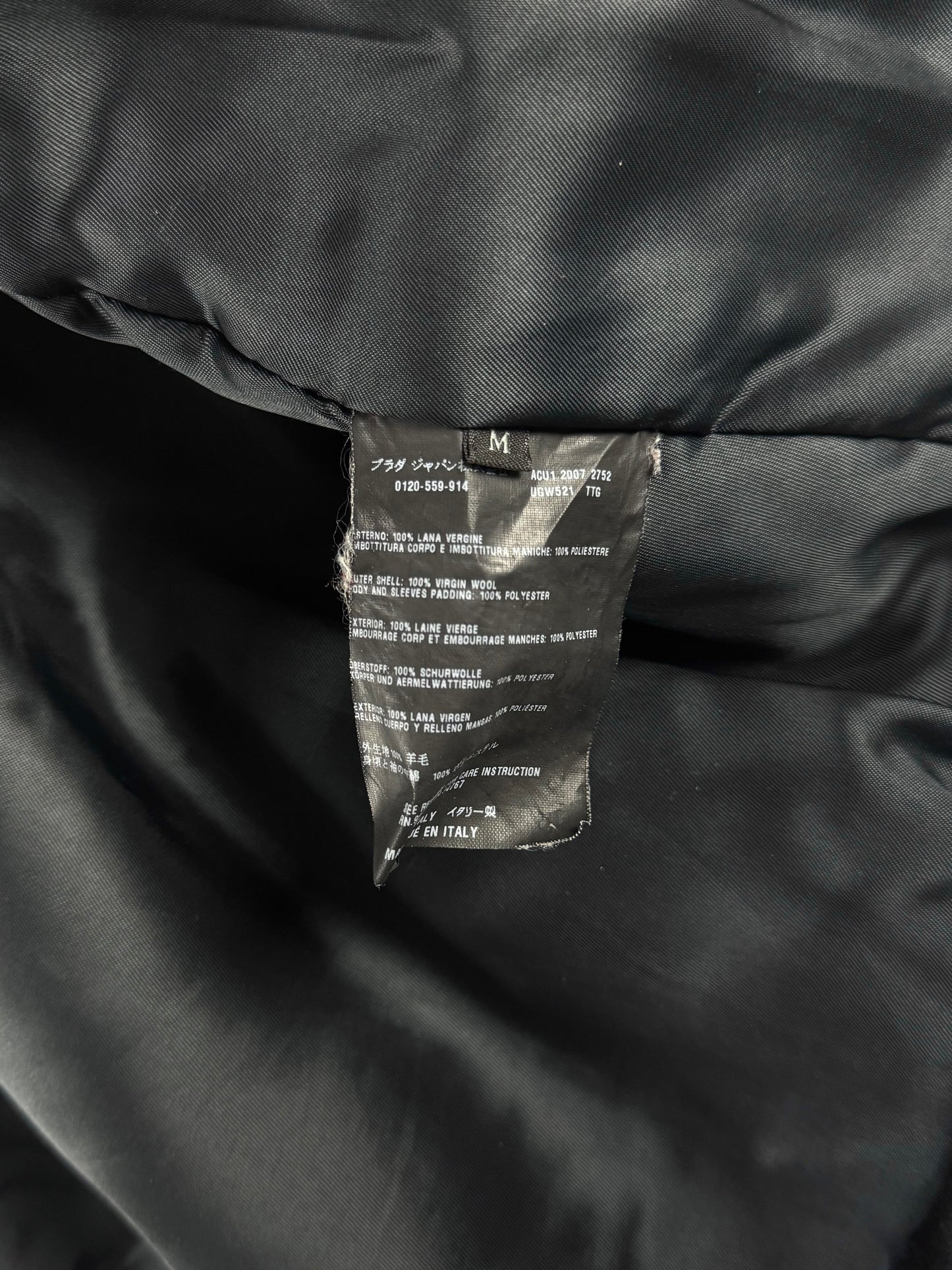 Prada Gradient Virgin Wool Ombré Zipper Jacket FW 2007 - M