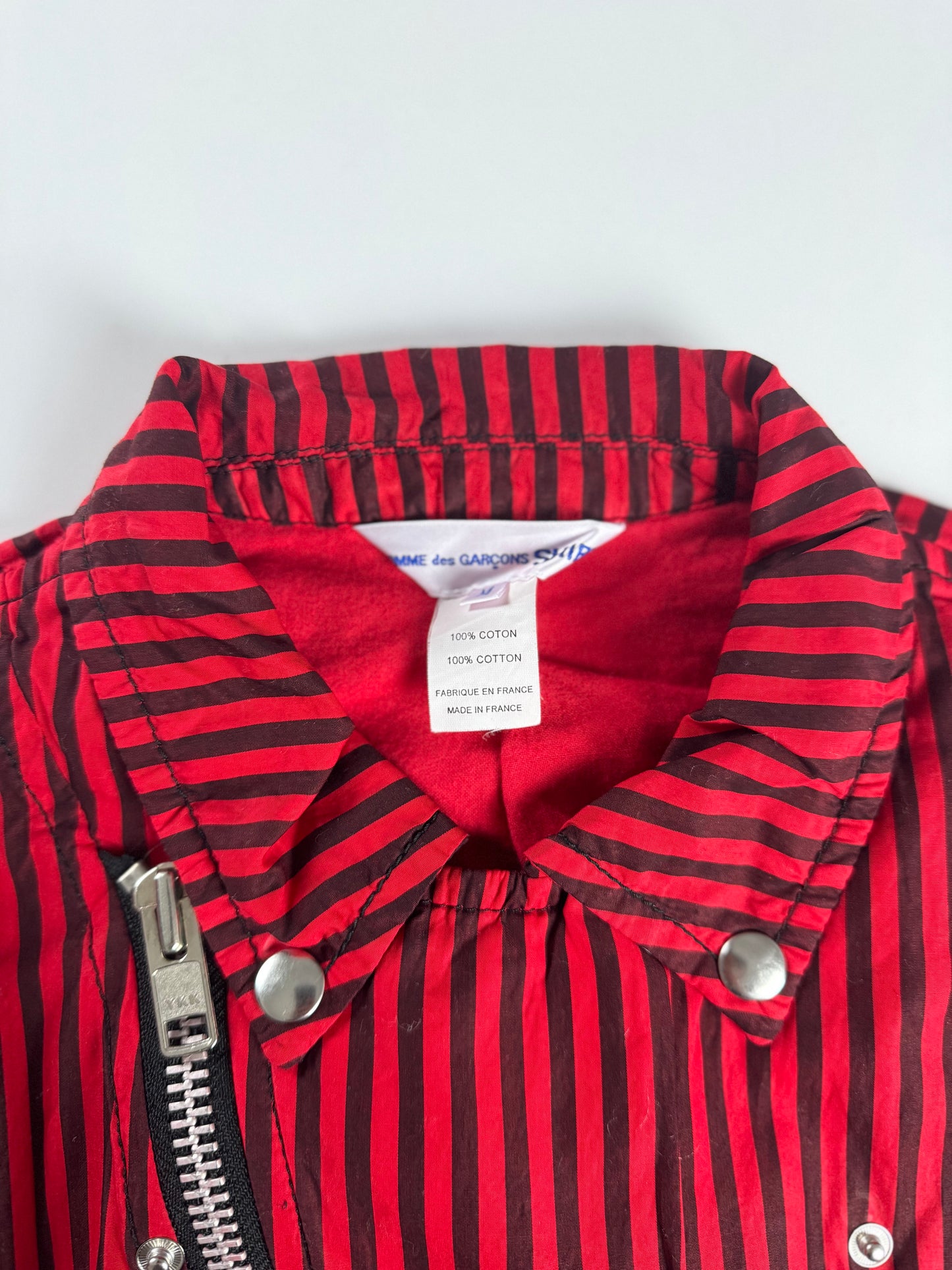 Comme Des Garçons Shirt Red Stripes Rider Jacket SS 2022 - M