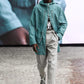 Hermès Sample Turquoise Lightweight V Neck Blouson Exposed Stitching SS 2022 - M