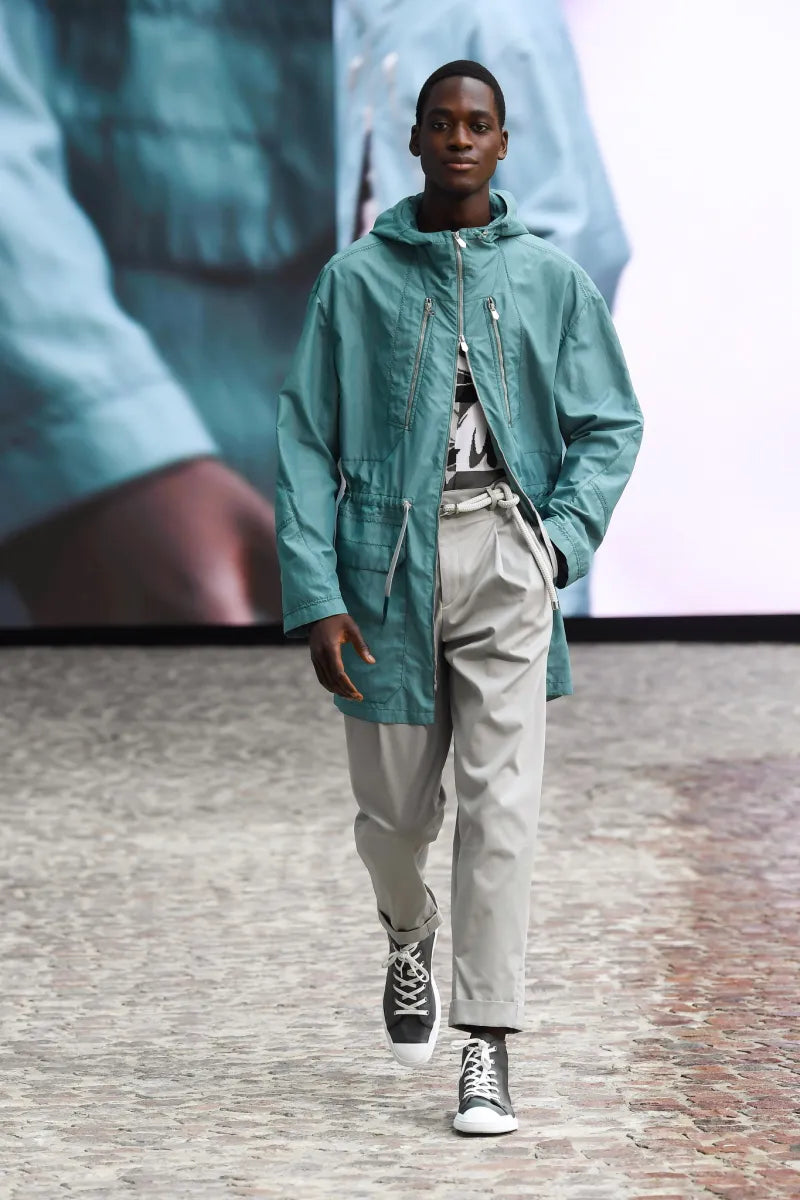 Hermès Sample Turquoise Lightweight V Neck Blouson Exposed Stitching SS 2022 - M