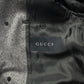 Gucci Grey Wool Leather Belt Collar Long Coat FW 2000 - M