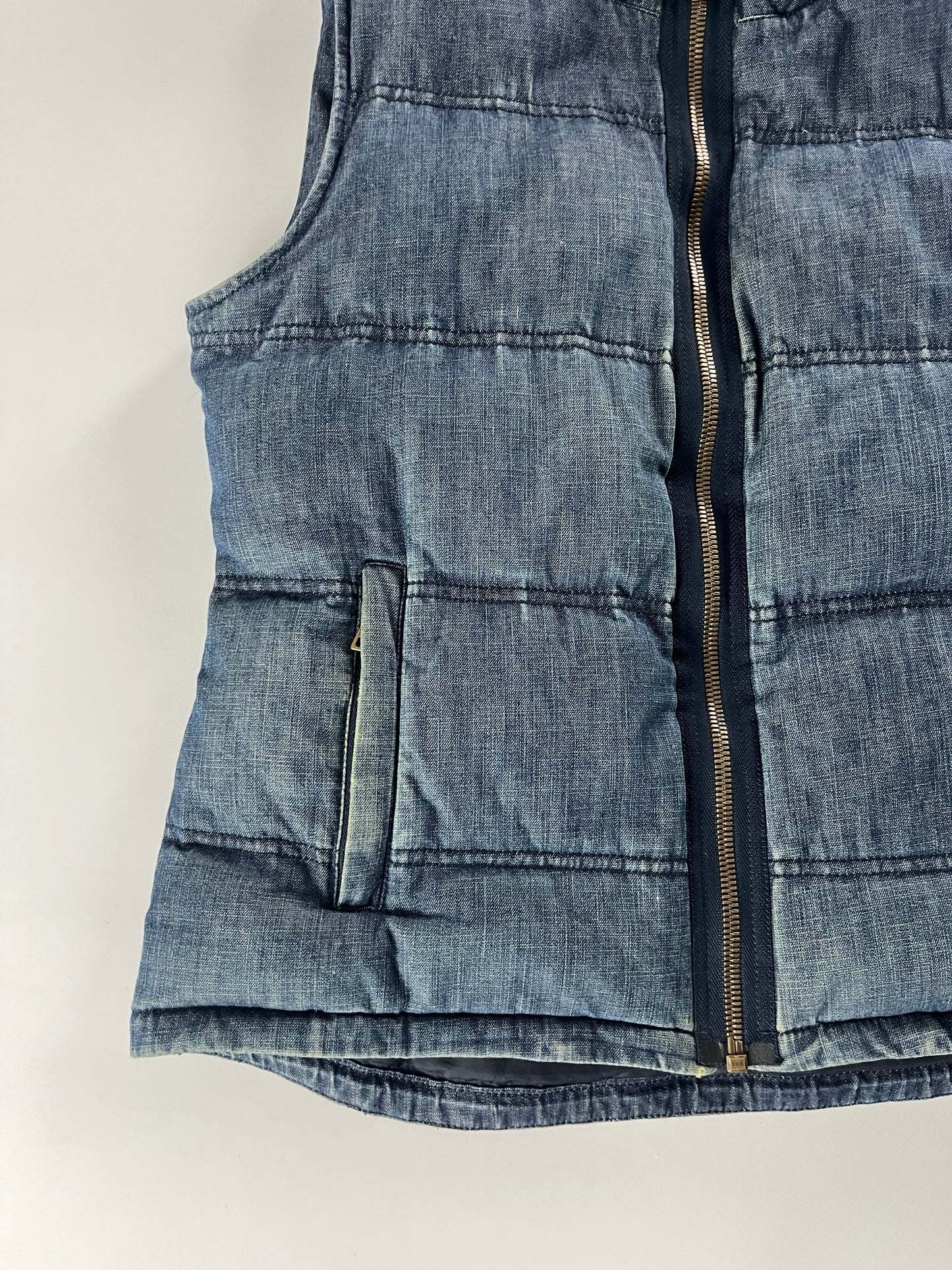 Prada Denim Puffer Vest 2000s - S