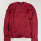 Louis Vuitton Dentelle Burgundy Red Distressed Lace Knit Crewneck Sweater FW 2016 - S