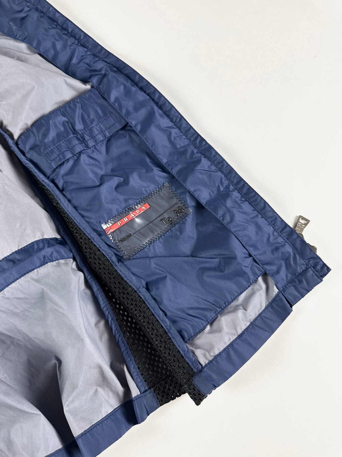 Prada Linea Rossa Mesh Sides Blue Sleeveless Vest SS 2000 - XS